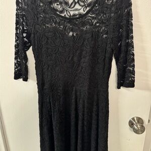 Material Girl Black Floral Lace Dress